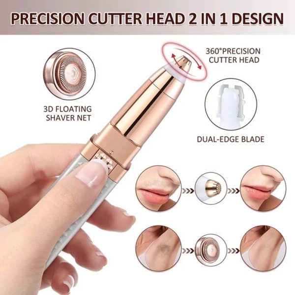 2-in-1 Women’s Electric Epilator & Painless Shaver – Usb Rechargeable Hair Remover For Face, Body, Bikini & Eyebrows