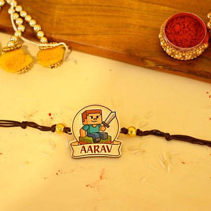 Personalised Minecraft Wooden Rakhi